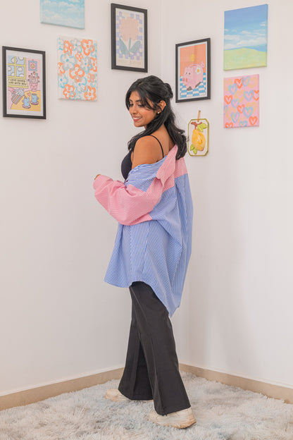 Coastal Contrast Oversize Shirt