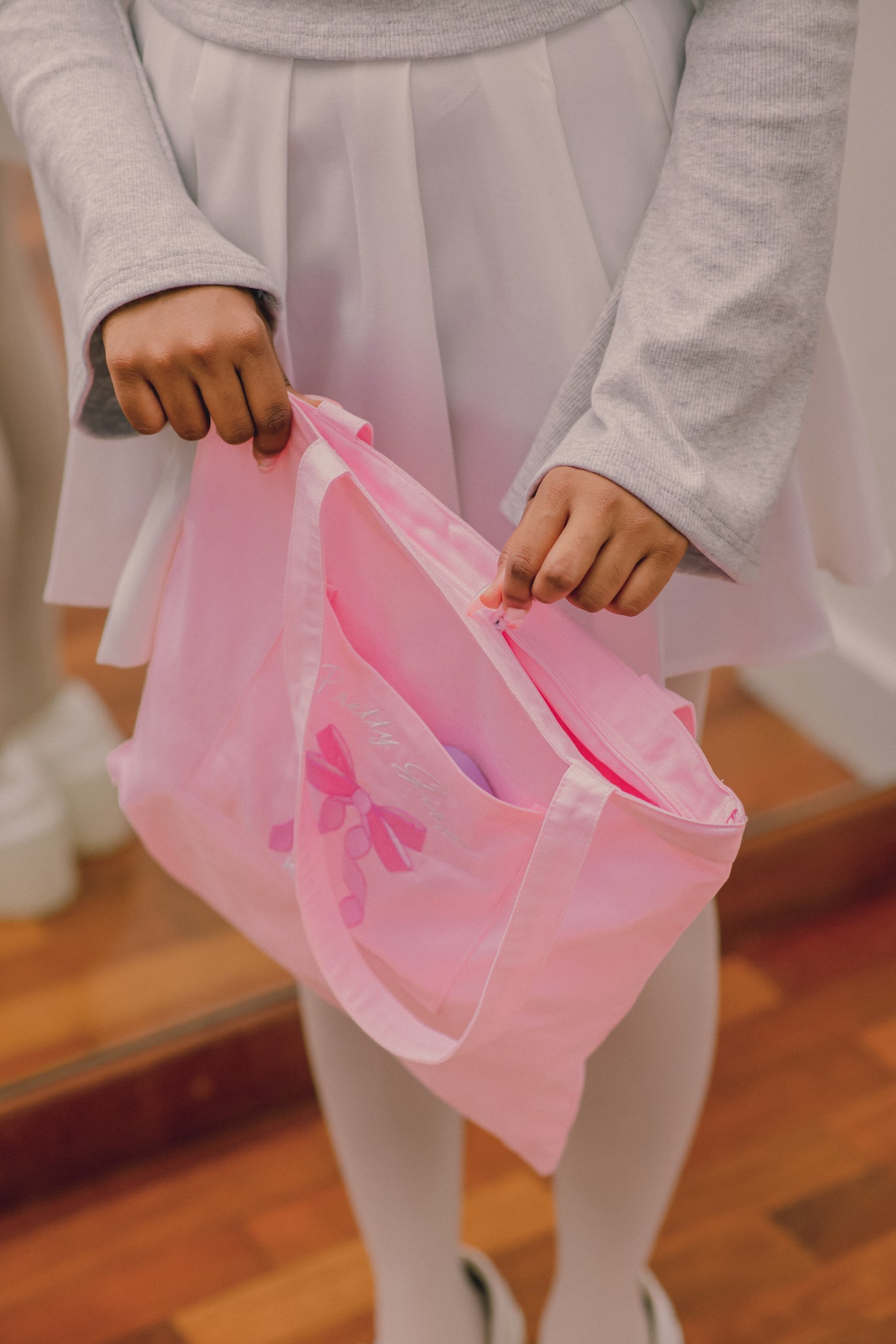 Pink Whisper Bow Tote Bag