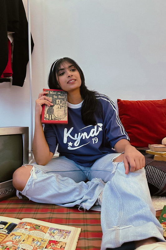 Retro Spice Blue Oversize T Shirt