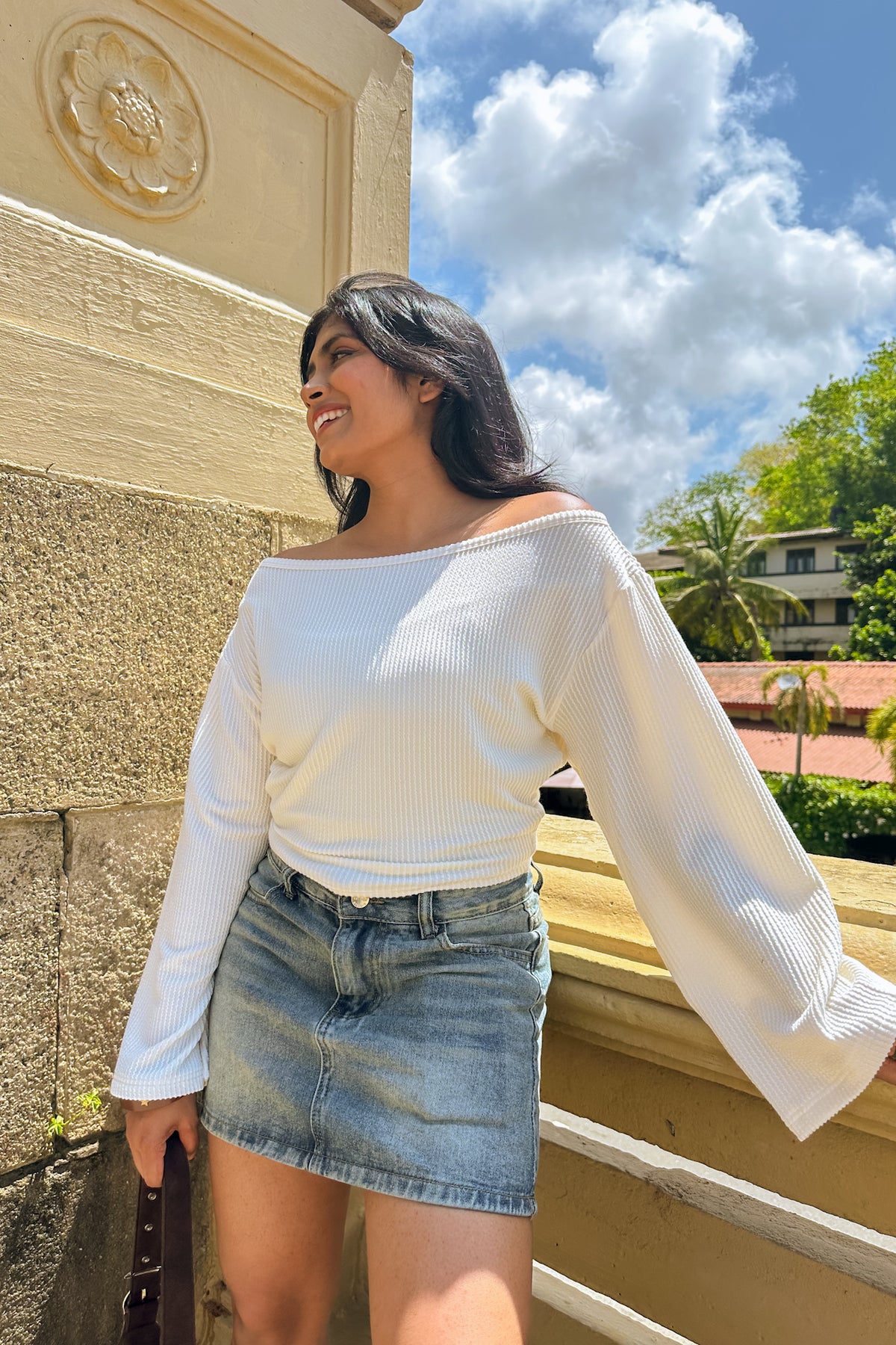 Falling For You Off Shoulder Top Vanilla