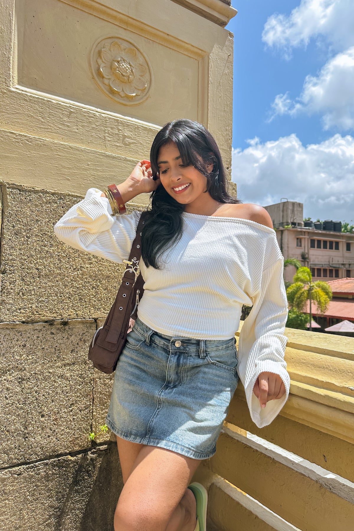 Falling For You Off Shoulder Top Vanilla