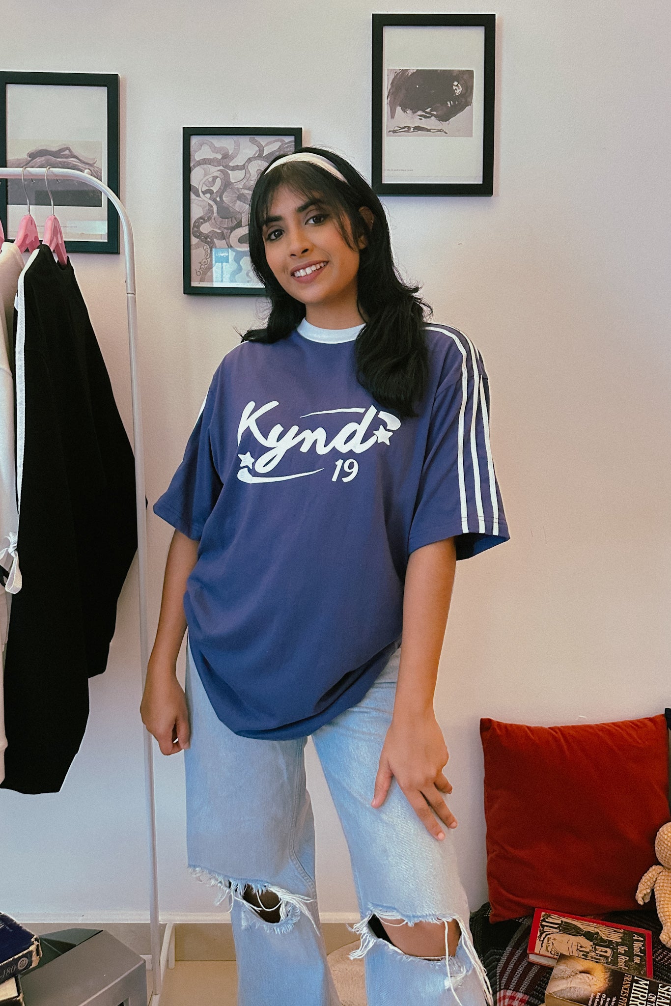 Retro Spice Blue Oversize T Shirt