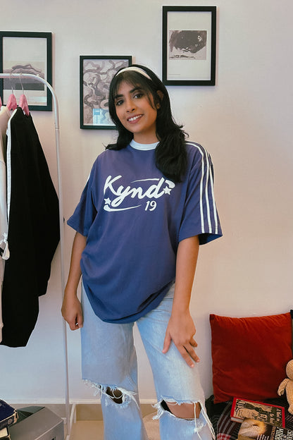 Retro Spice Blue Oversize T Shirt