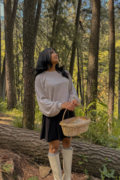 Whispered Fall Raglan Sleeve Crop Pullover