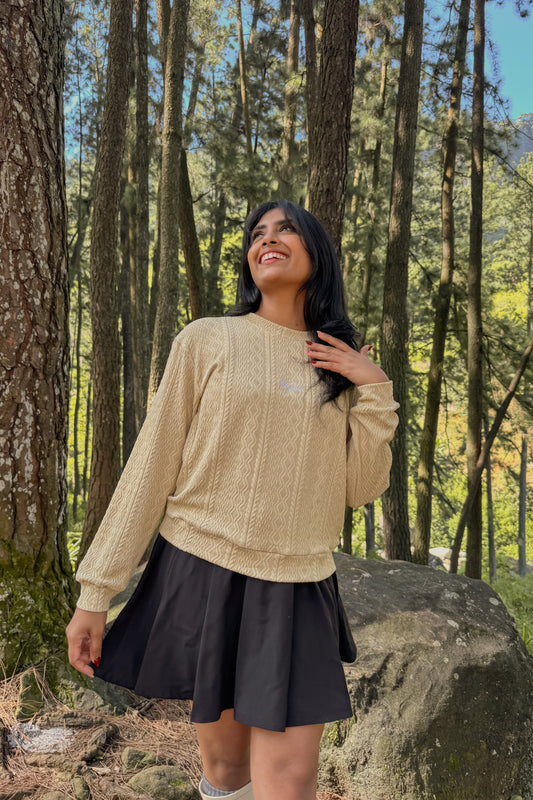 Falling Leaves Cable Knit Pullover