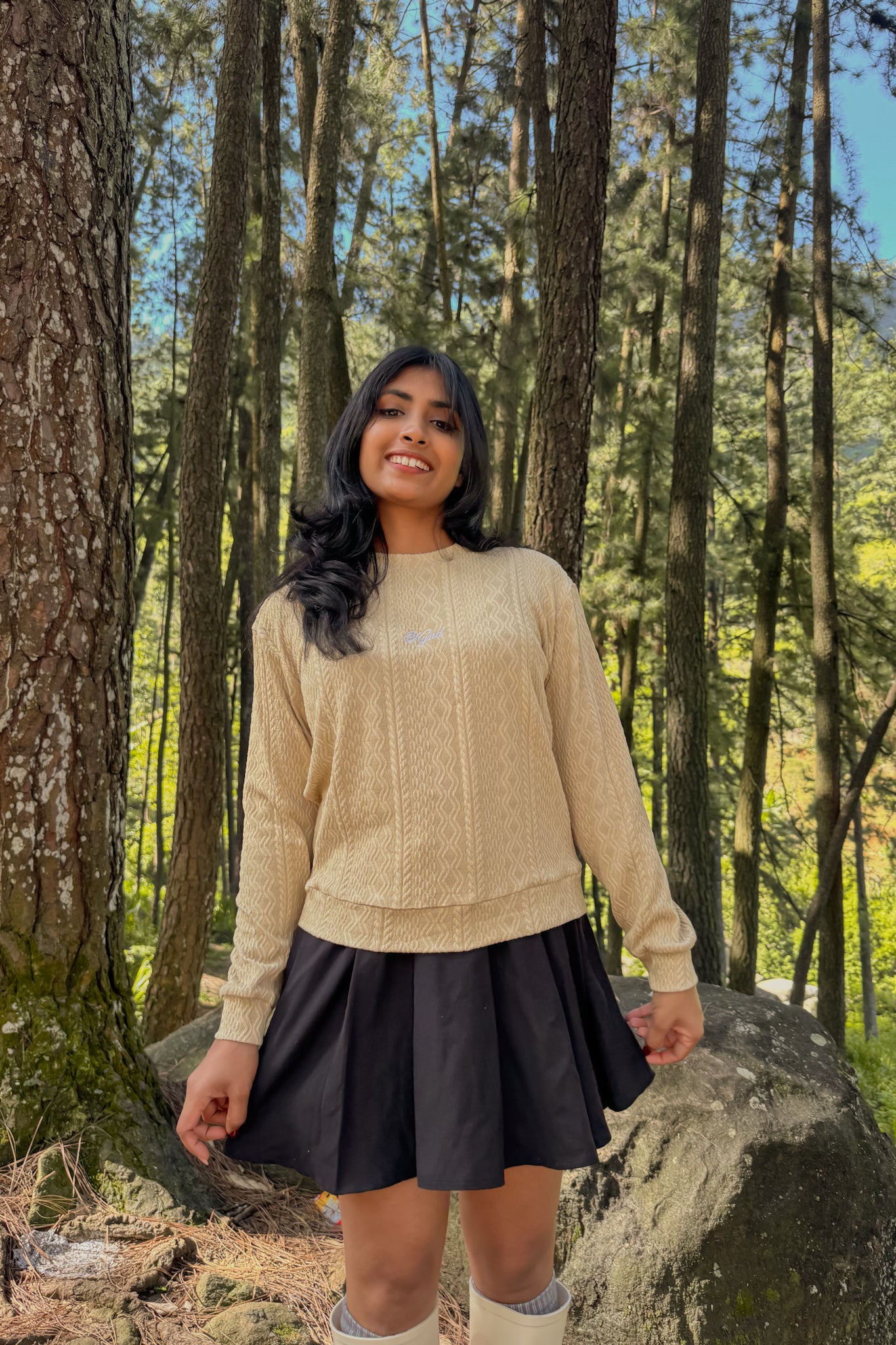 Falling Leaves Cable Knit Pullover