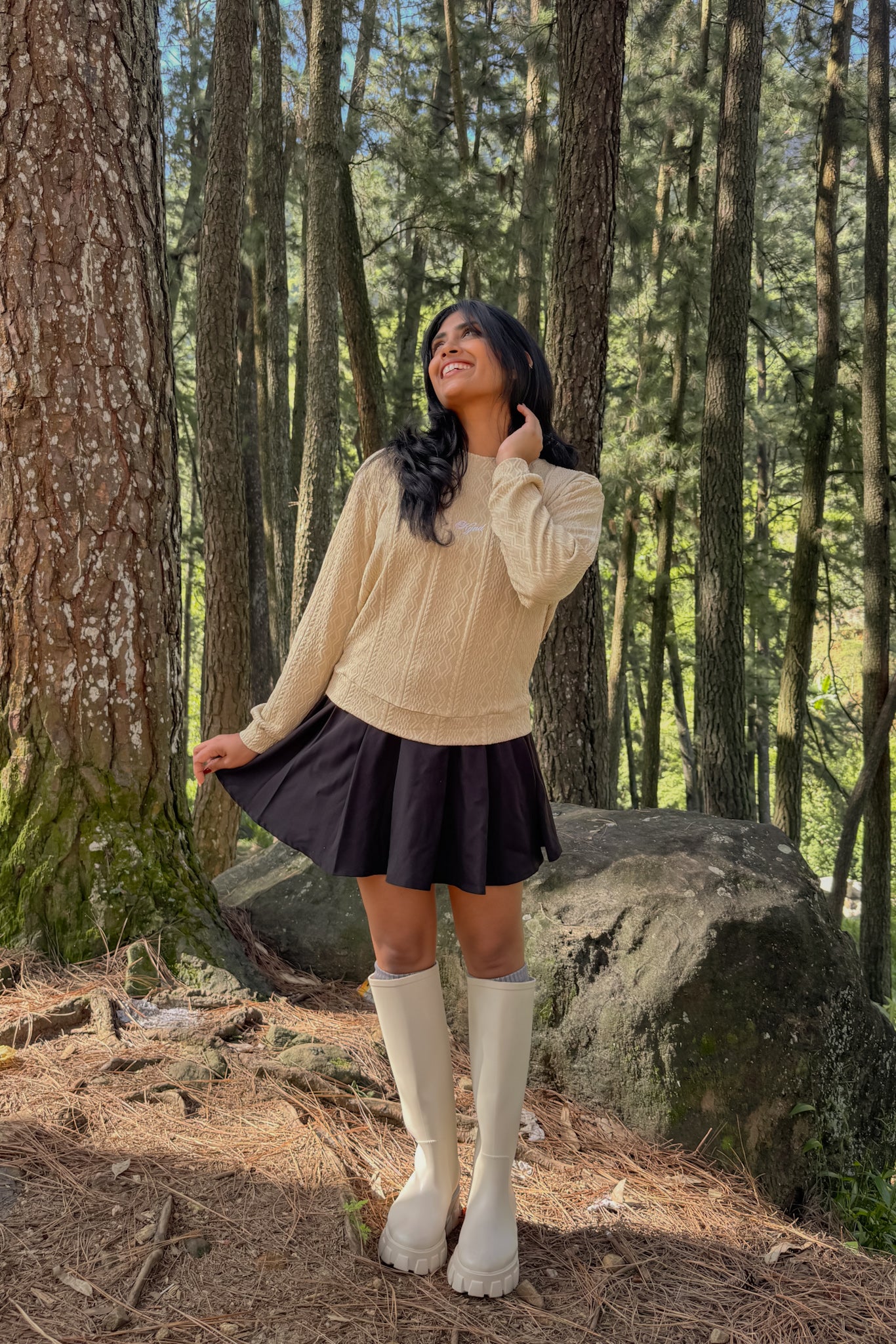 Falling Leaves Cable Knit Pullover