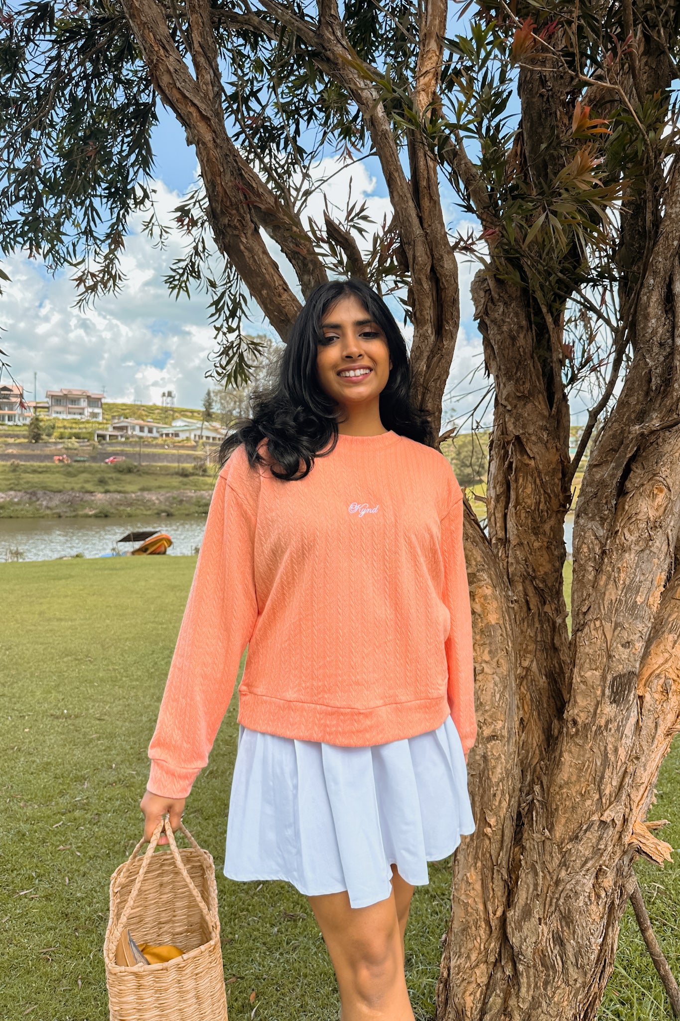 Pumpkin Whirl Cable Knit Pullover