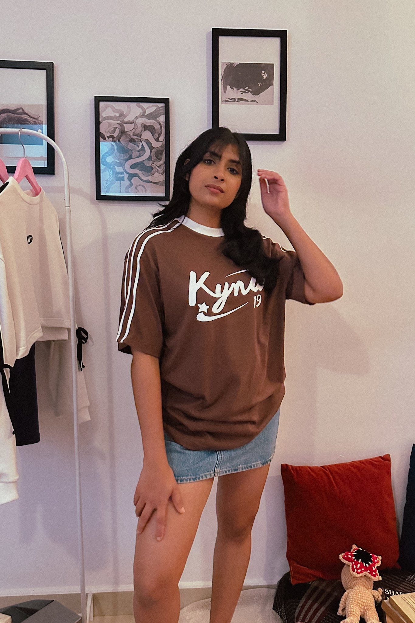 Retro Spice Brown Oversize T Shirt