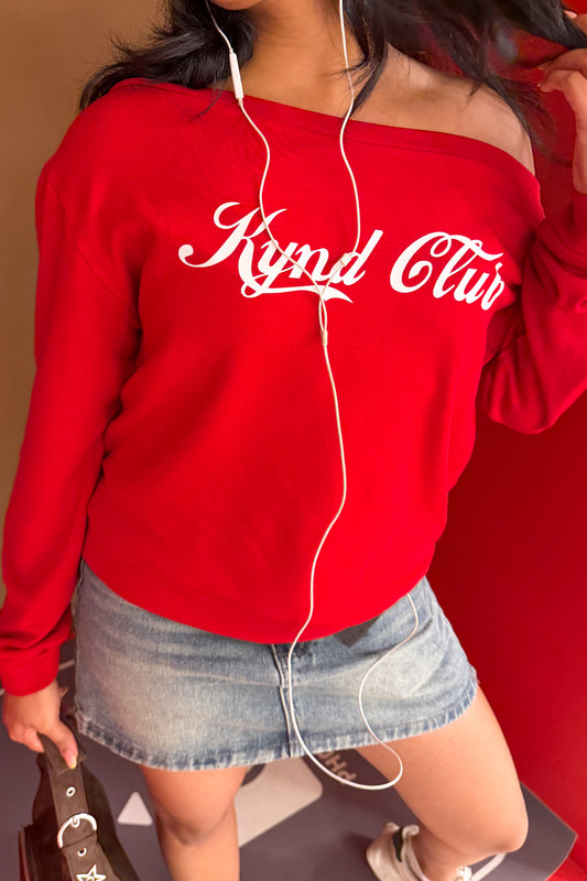 Miss Cherry Off Shoulder Pullover