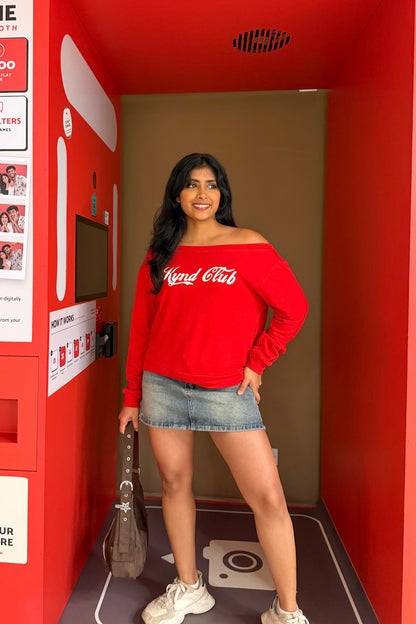 Miss Cherry Off Shoulder Pullover