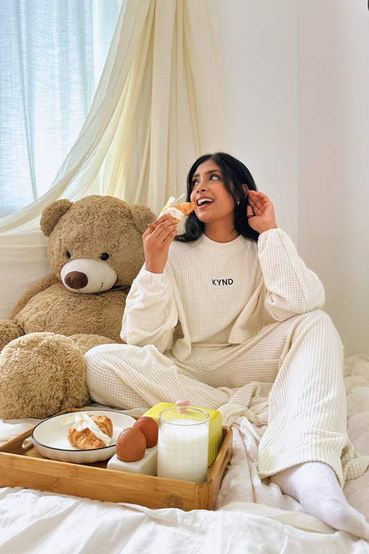 Waffle Cloud Crop Pullover
