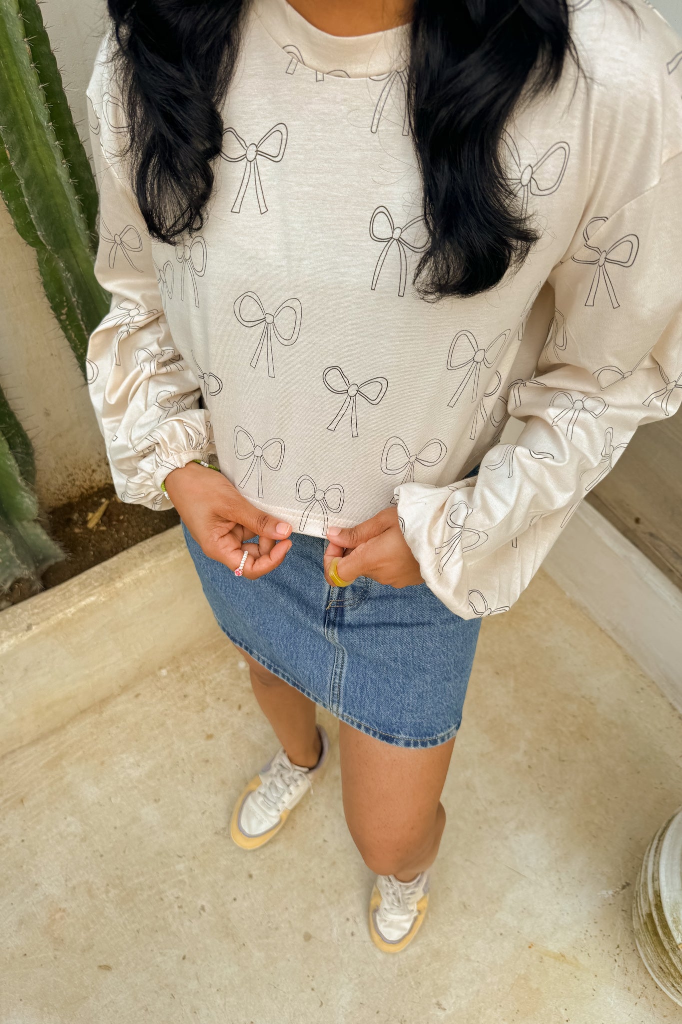 Bow Belle Crop Pullover