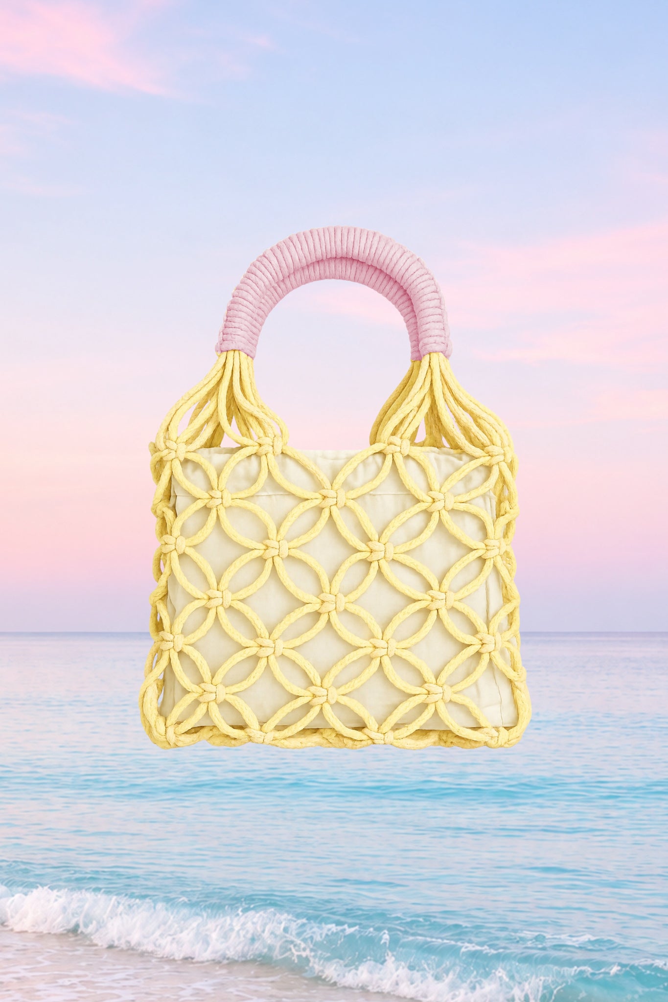Lemon Sorbet Macramé Bag