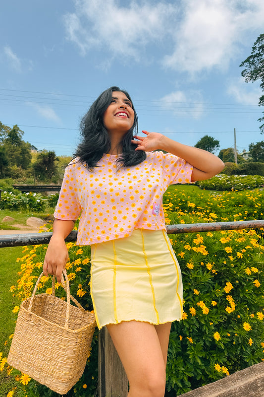 Daisy Girl Oversize Crop Tee