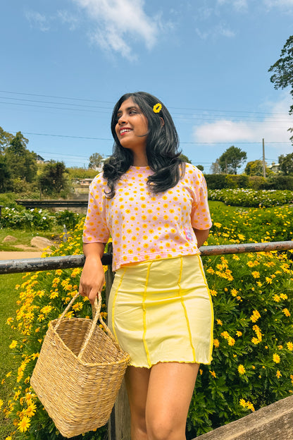 Daisy Girl Oversize Crop Tee