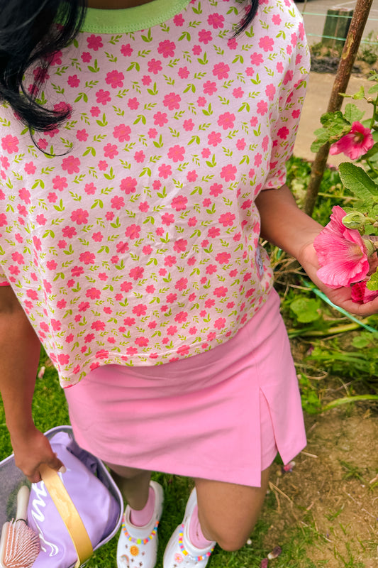 Cherry Blossom Babe Oversize Crop Tee