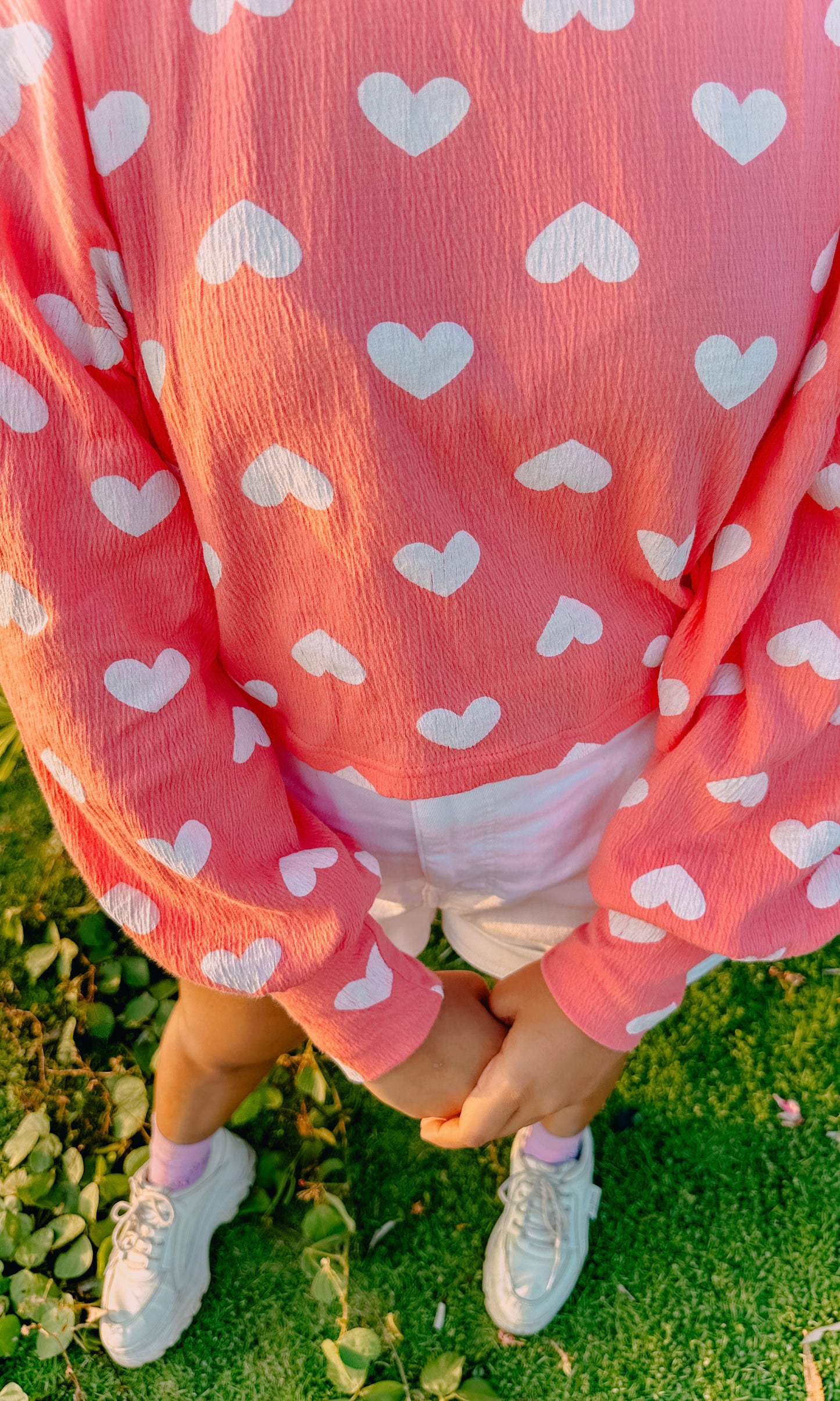 Peachy Love Balloon Sleeve Crop Pullover