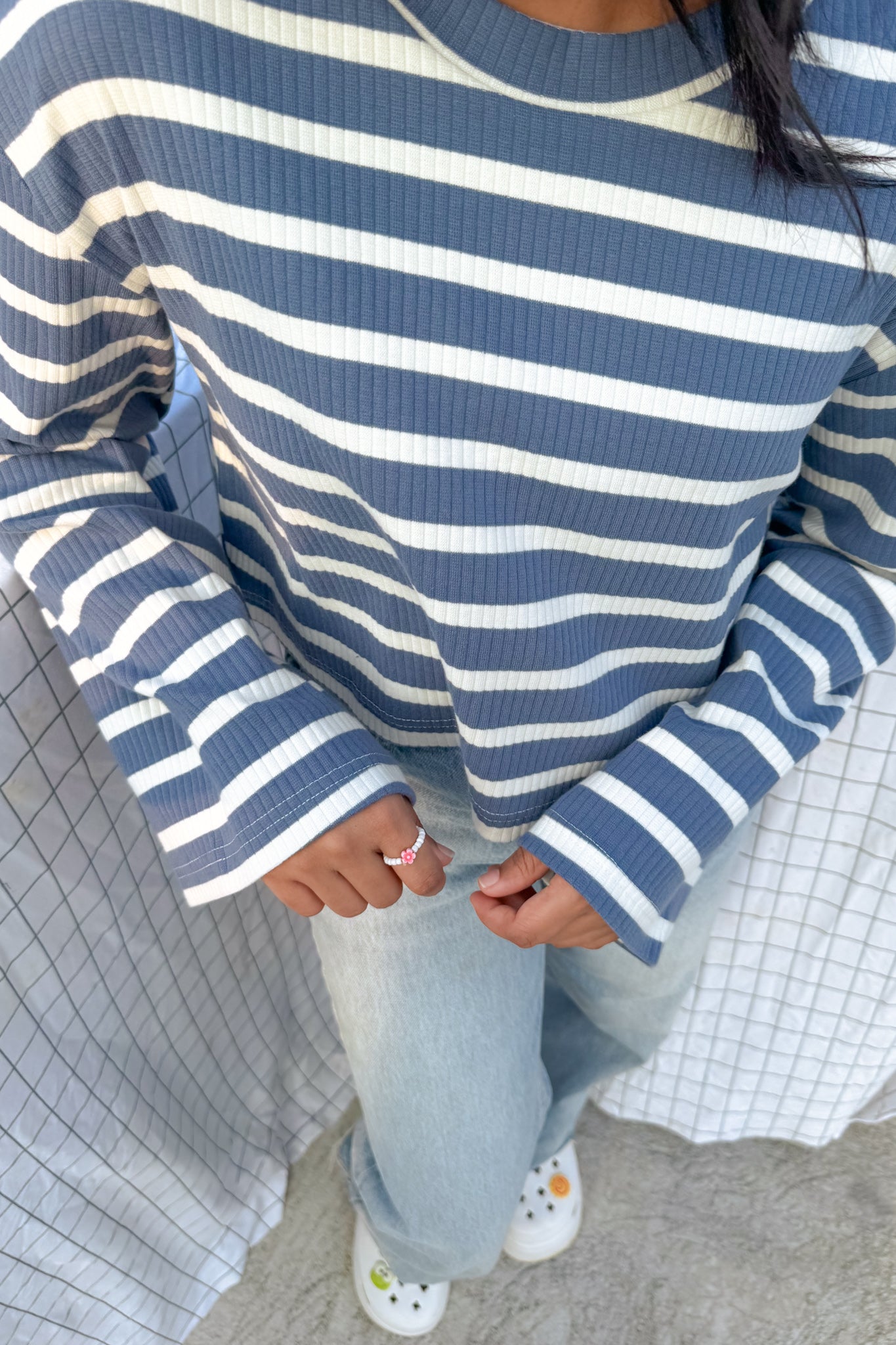 Holiday Stripes Flared Sleeve Tee