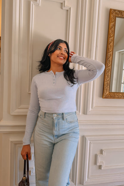 Love Note Baby Blue Top