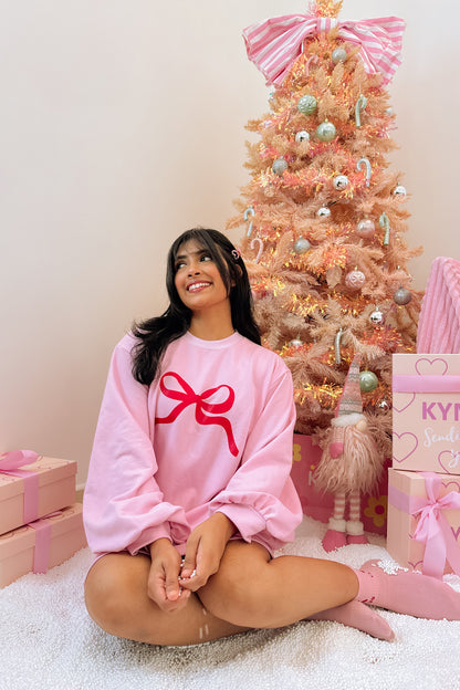 Merry Bow Balloon Sleeve Dress