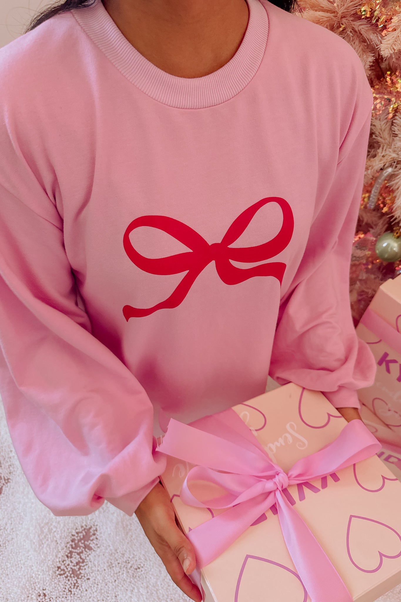 Merry Bow Balloon Sleeve Dress