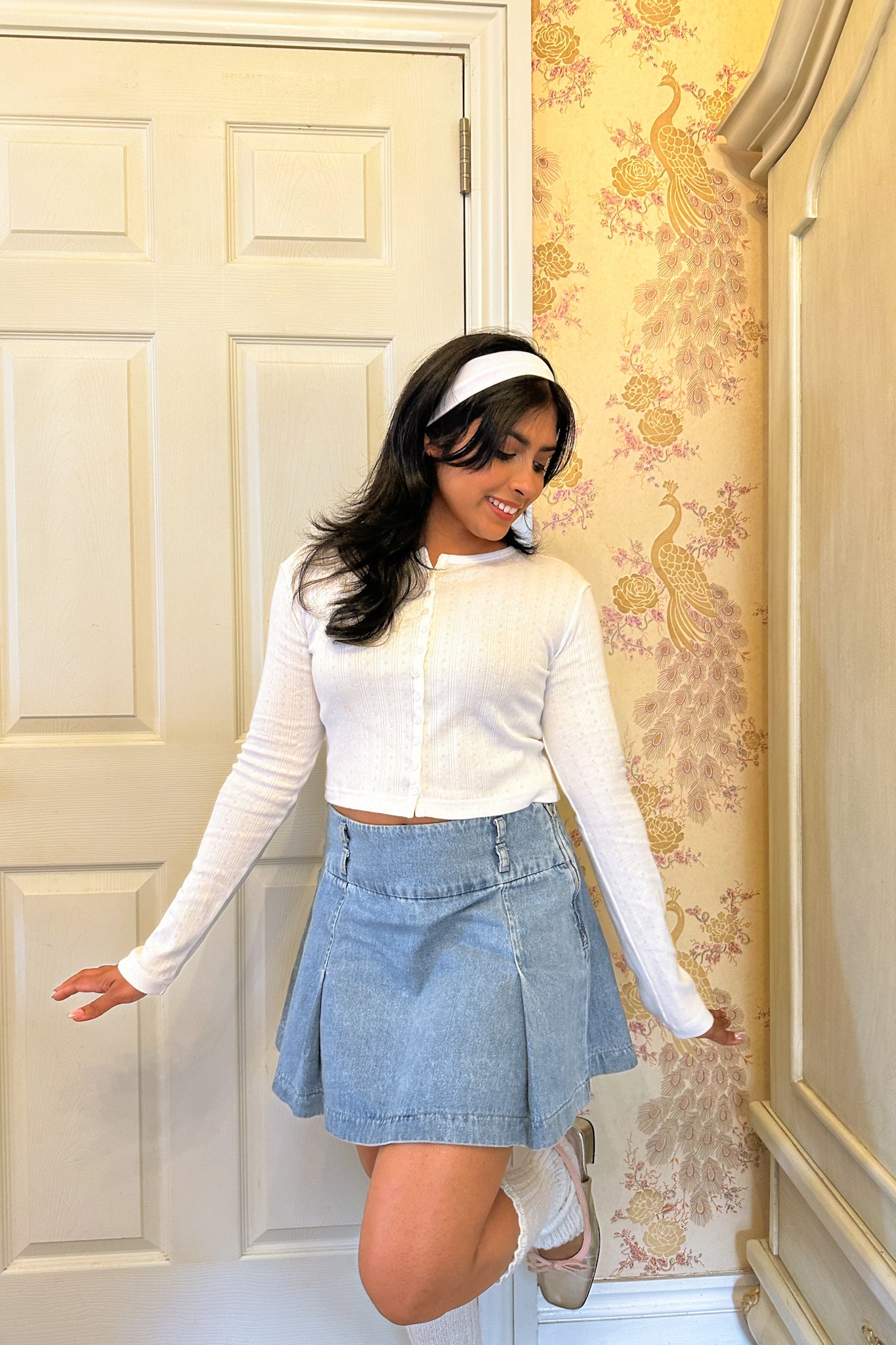 Angel Whisper Button Down Crop Top