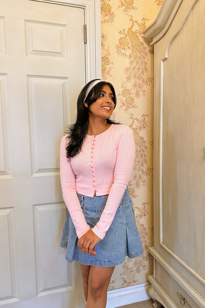 Sugar Petal Button Down Crop Top