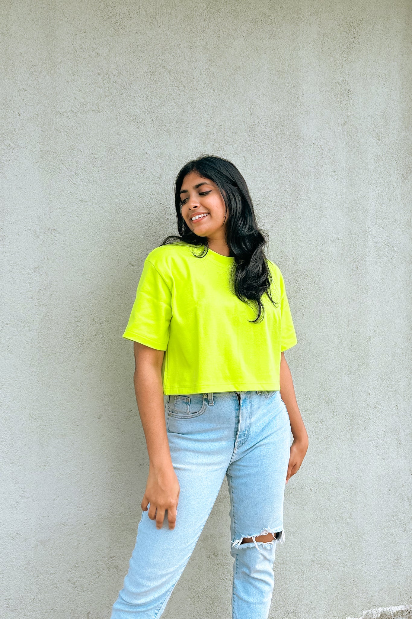 Glow Up Girl Oversize Crop T Shirt