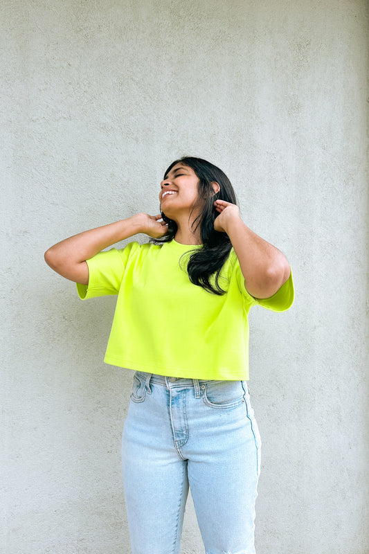Glow Up Girl Oversize Crop T Shirt