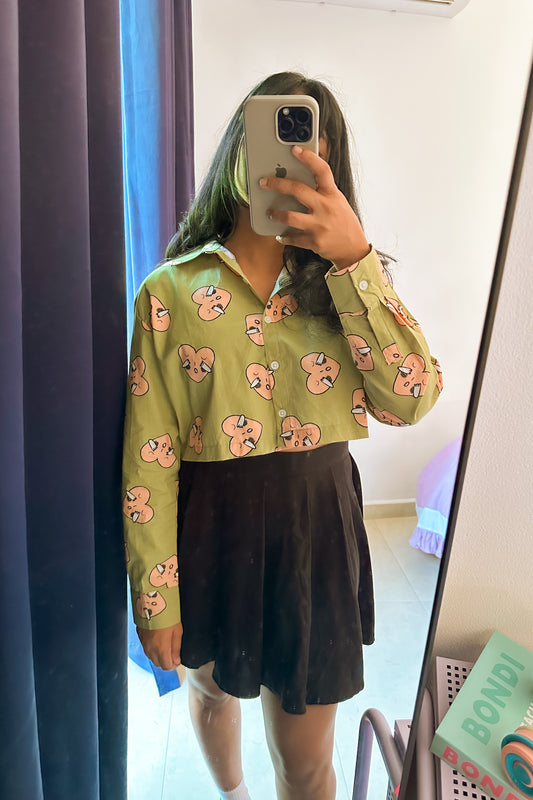 Toon Crush Oversize Crop Shirt