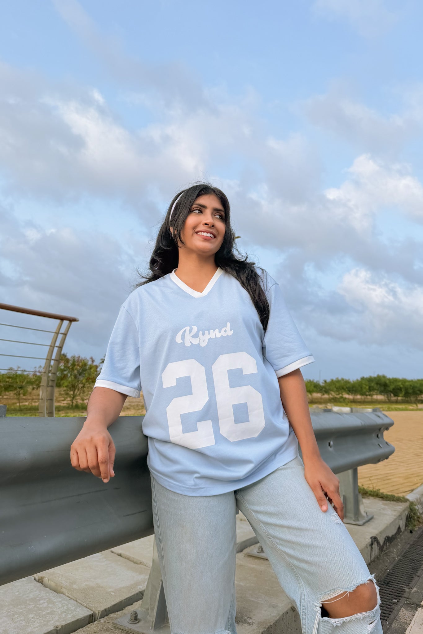 Lucky Twenty Six Oversized Sport Tee Blue