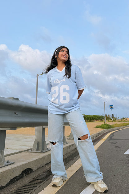 Lucky Twenty Six Oversized Sport Tee Blue