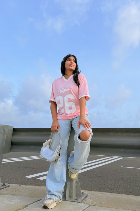 Lucky Twenty Six Oversized Sport Tee Pink