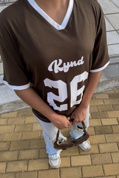 Lucky Twenty Six Oversized Sport Tee Dark Brown