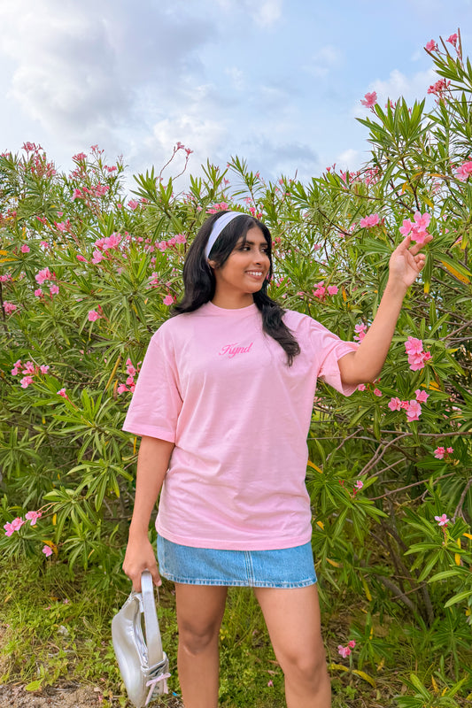 Girl Code Oversized Tee Baby Pink