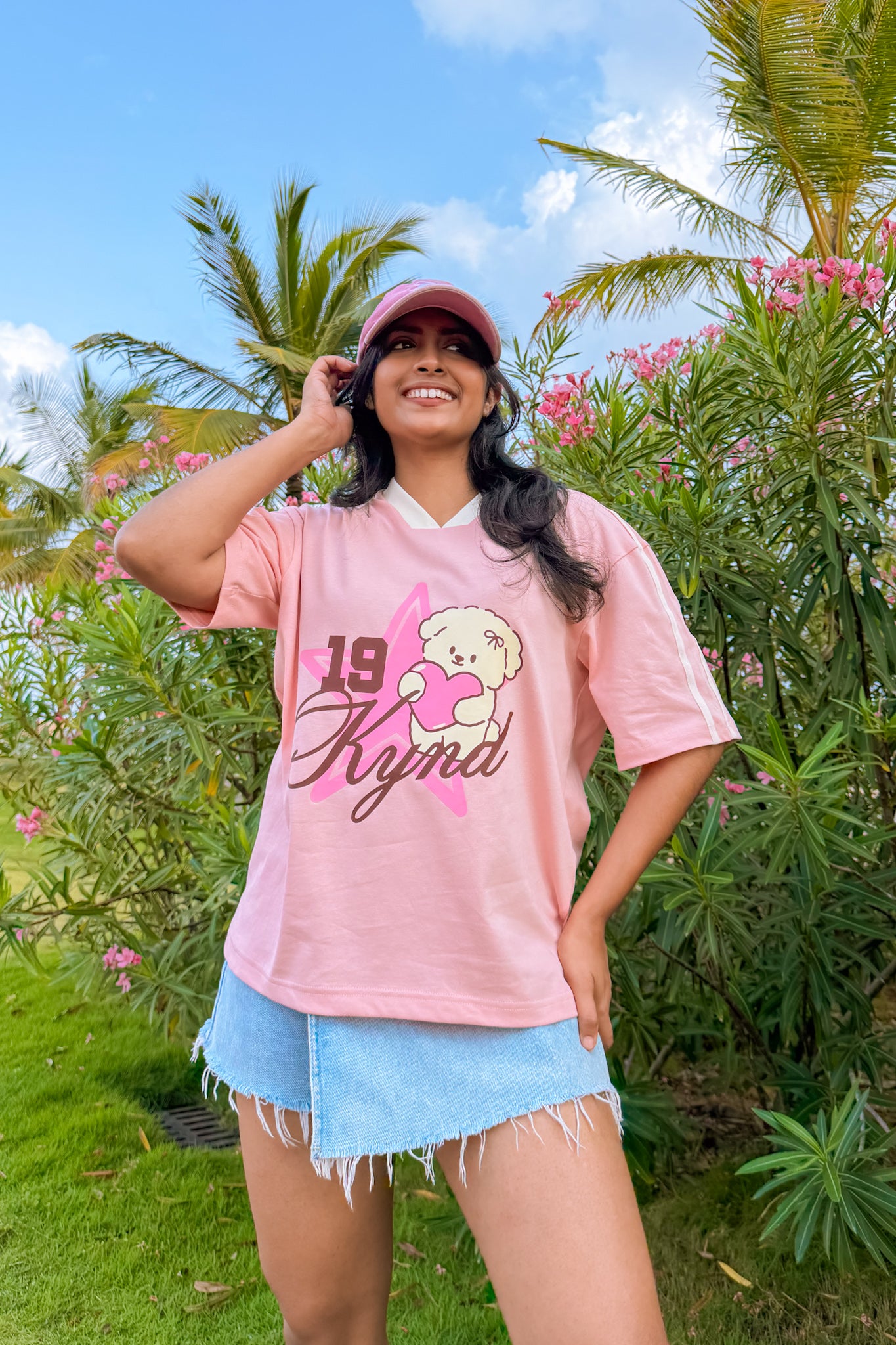 Wishing Star Oversized Tee Peach
