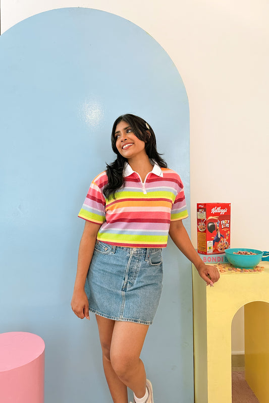 Rainbow Pop Crop Tshirt