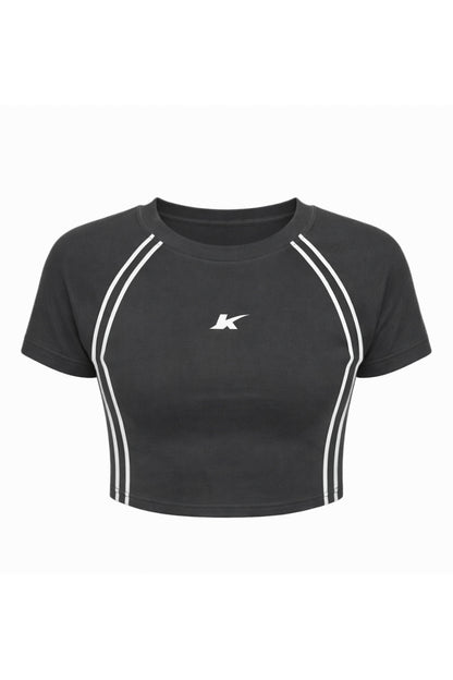 Sporty spice grey fitted top