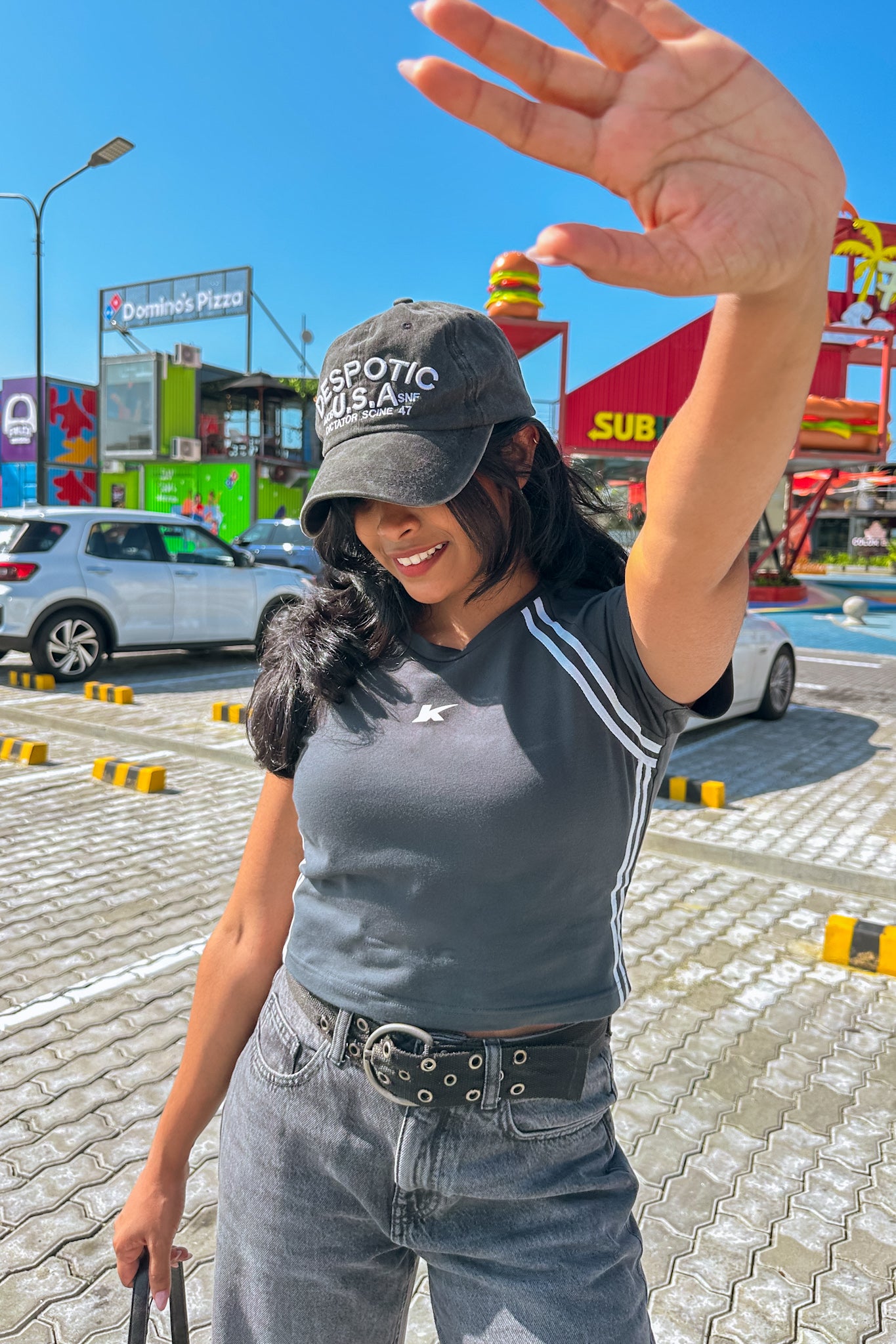 Sporty spice grey fitted top