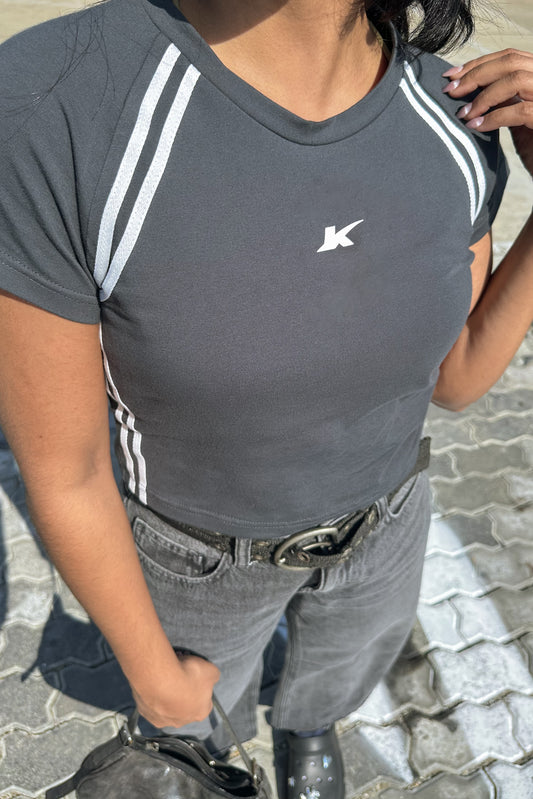 Sporty spice grey fitted top