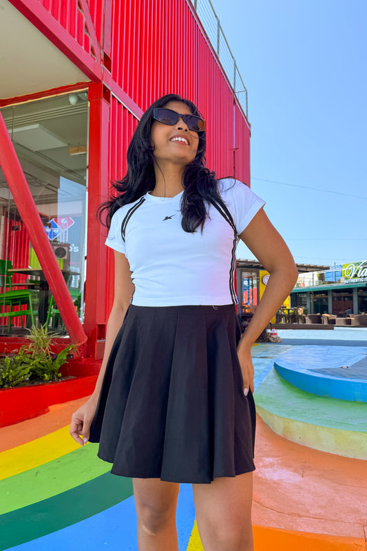 Sporty spice white fitted top