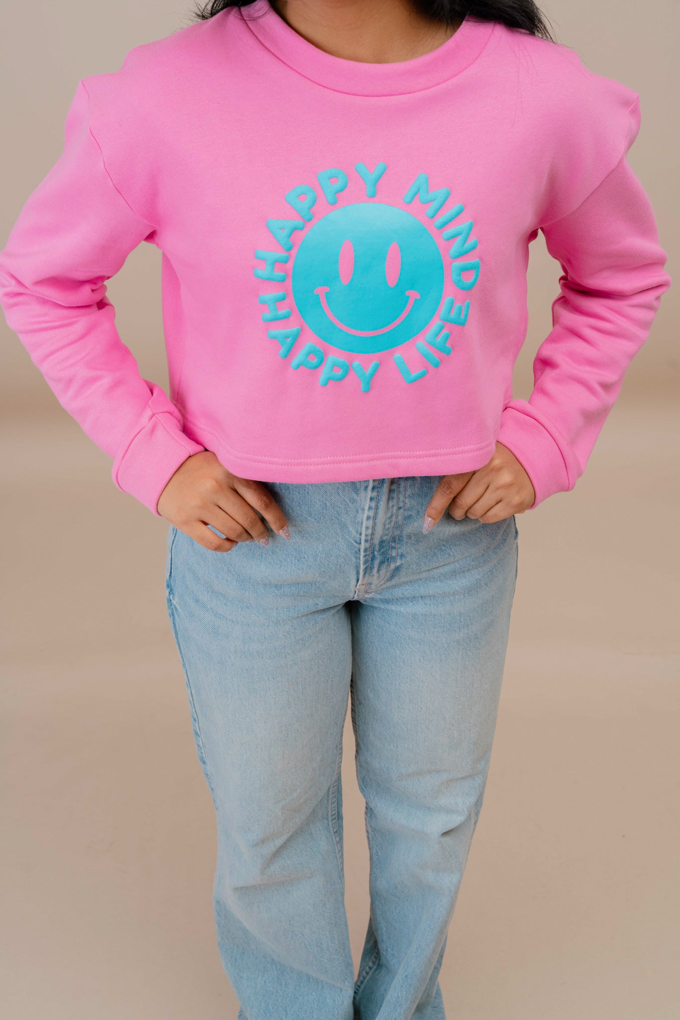 Pinky Smile Crop Pullover