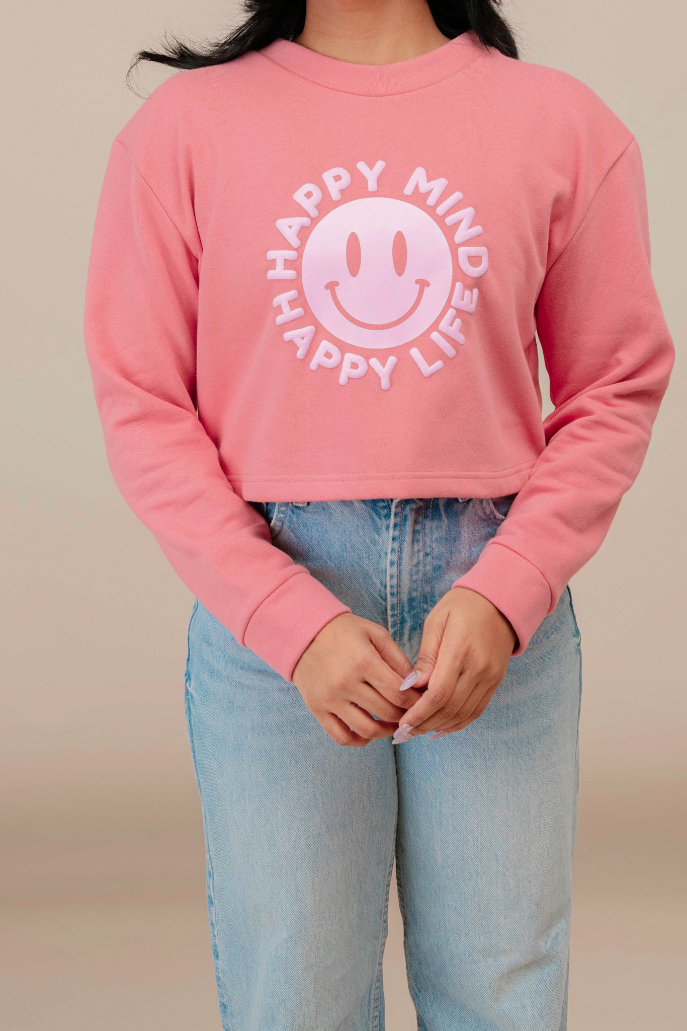 Peachy Smile Crop Pullover