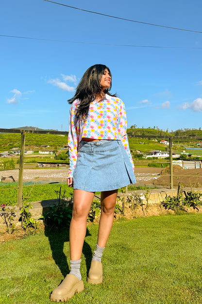 Daisy Pop Polo Neck Pullover