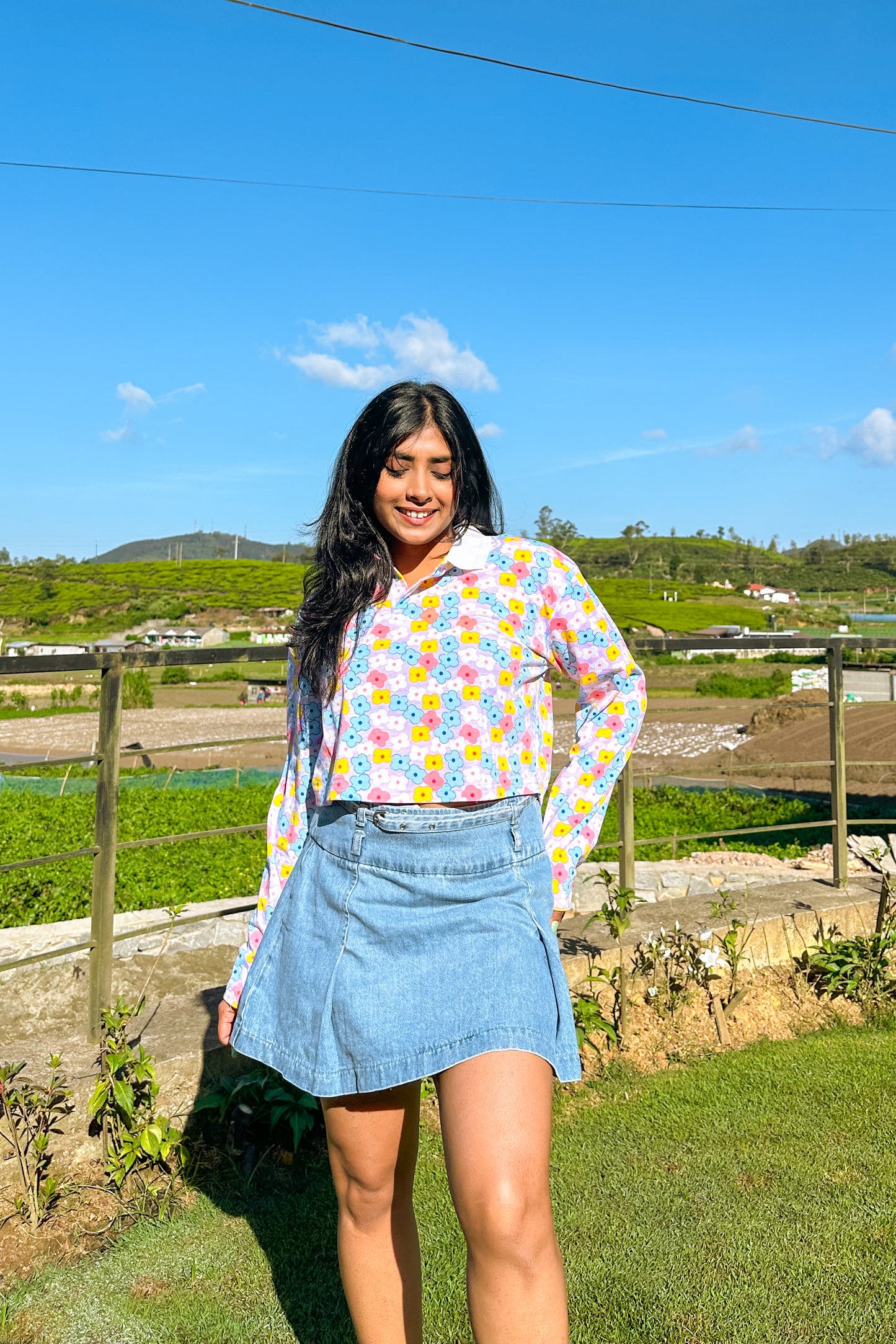 Daisy Pop Polo Neck Pullover