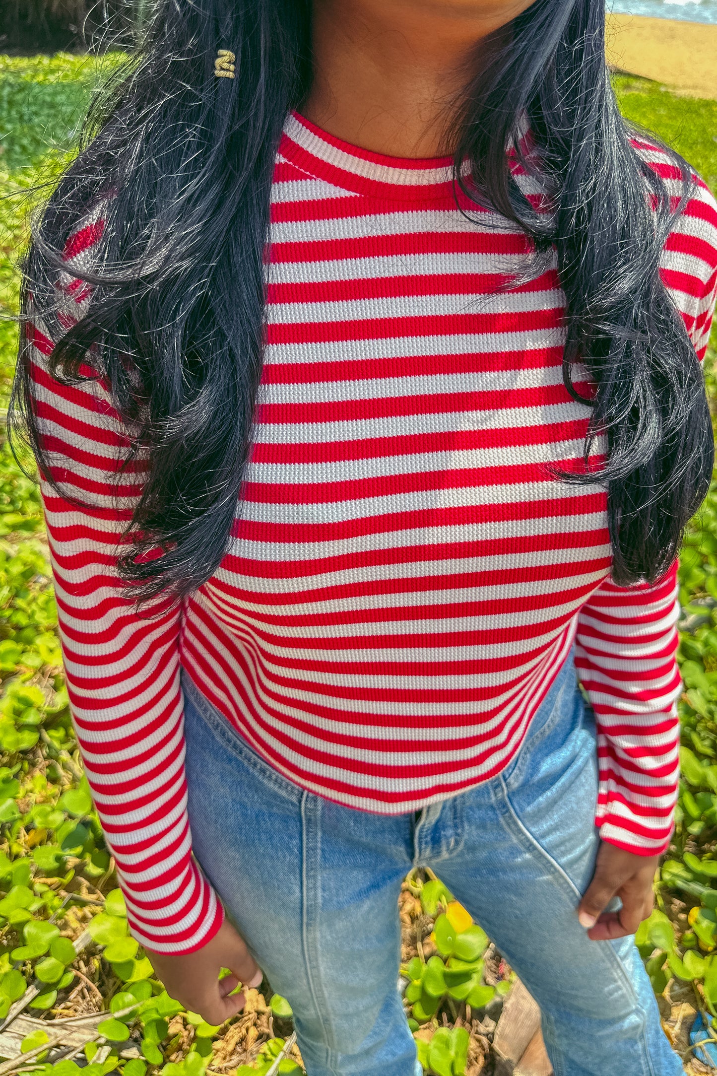 Candy Cane Crop Pullover