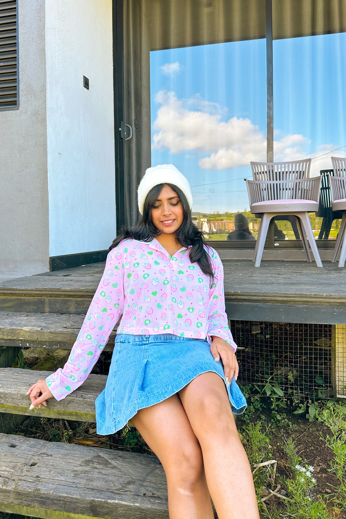 Sweetheart Berry Polo Neck T Shirt