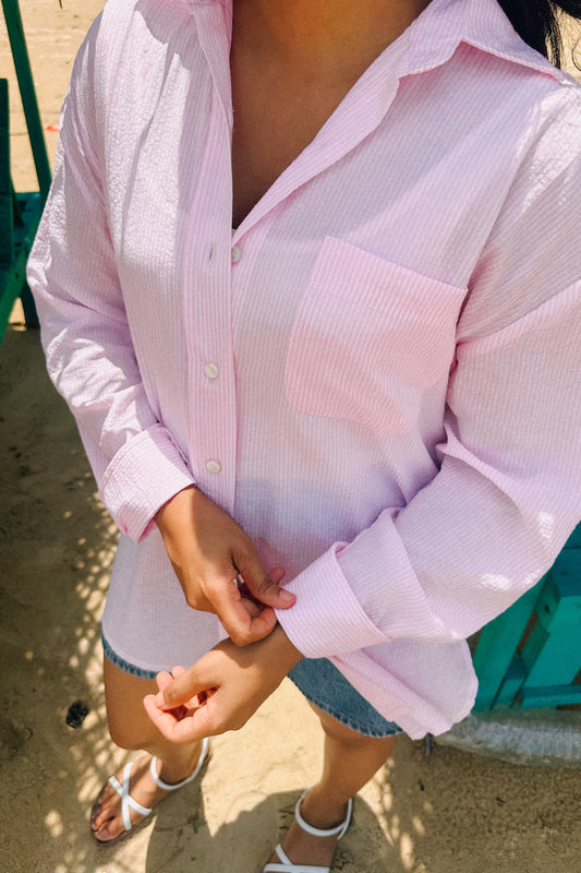 Sunset Blush Oversize Shirt