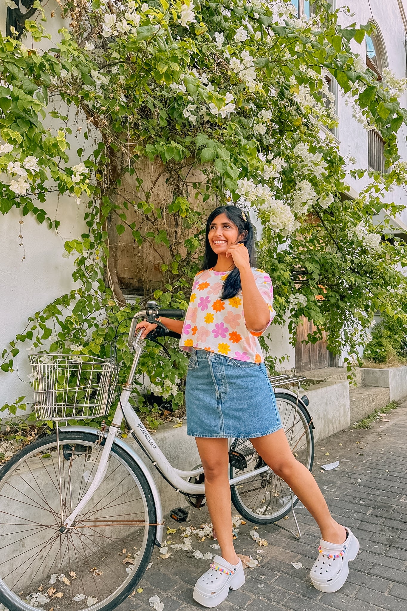 Sunny Petals Oversize Crop Tee